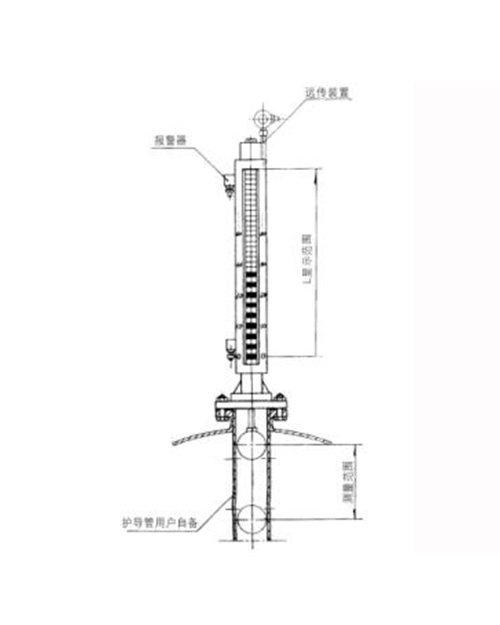 UQZ-55Z系列頂裝式(底裝式) 磁翻柱液位計(jì)畫(huà)線圖